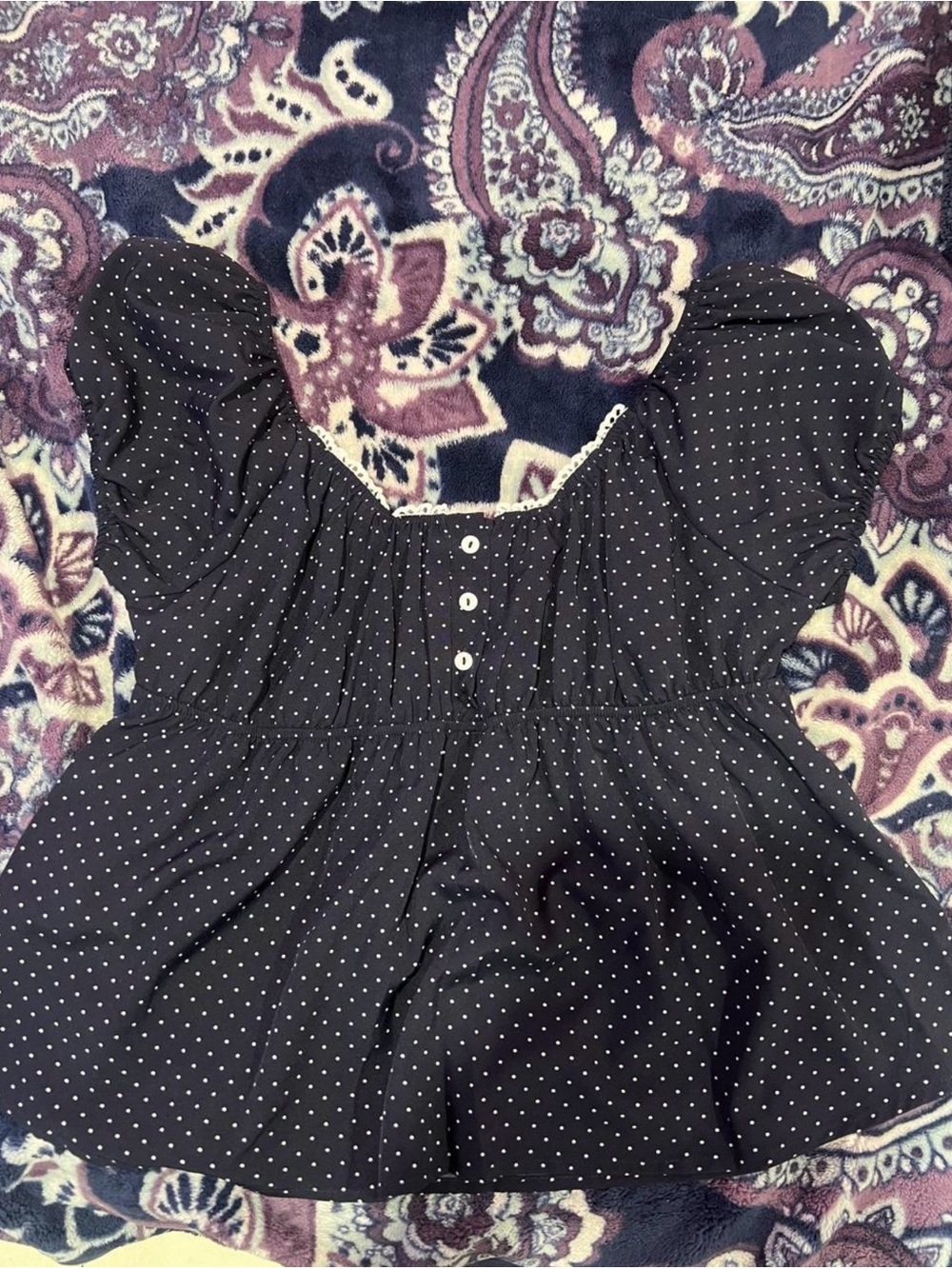 Women's Black Polka Dot Peplum Top